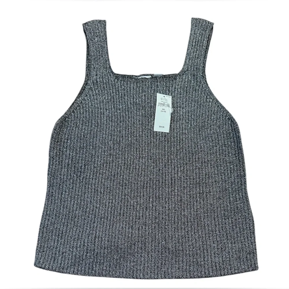 GAP Kids | Lurex Sweater Tank Top in Black Moonless Night | Size XXL 14-16 NWT